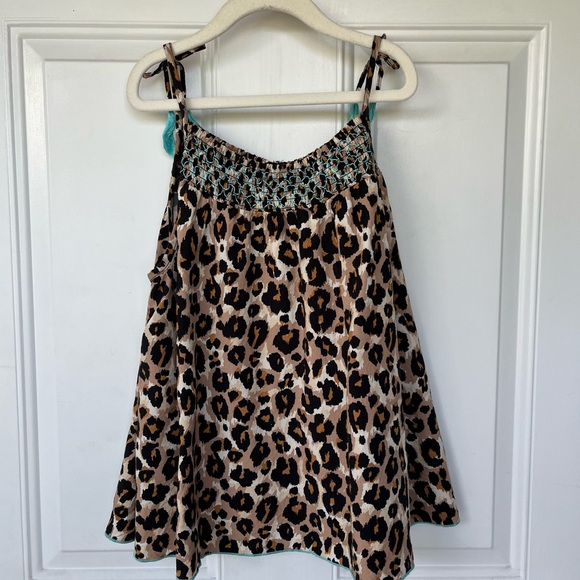 •JUSTICE• Girls Flowy Leopard Print Summer Top - Size 18-20 - Picture 4 of 6